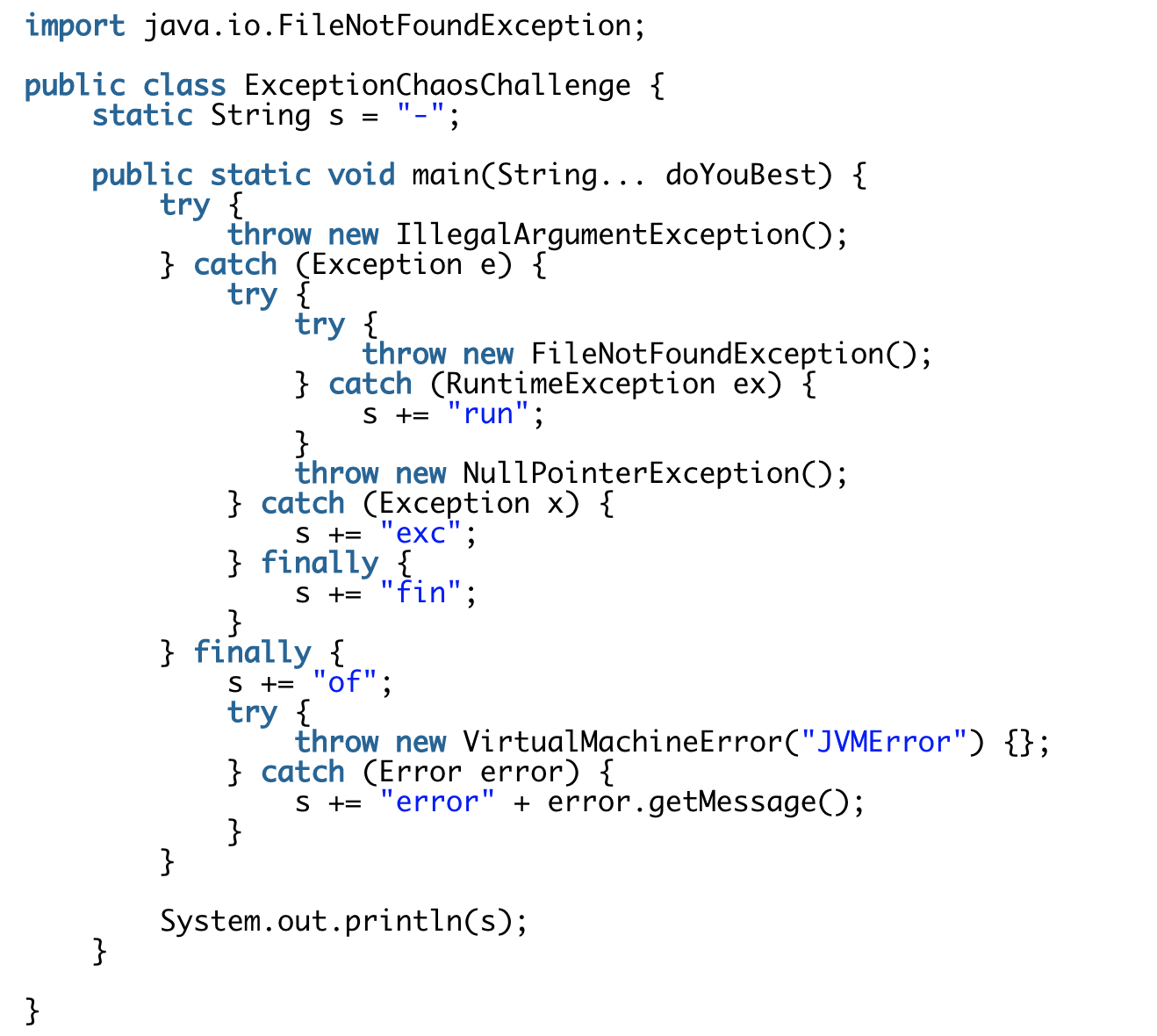 exception chaos