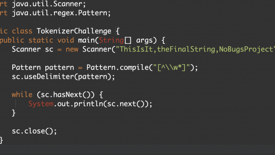 tokenizer regex java