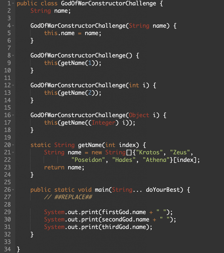 constructor challenge