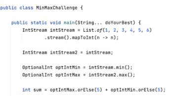 streams min max