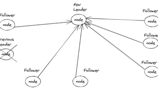 Node down, and a new node leader is elected. The other followers are following the leader.